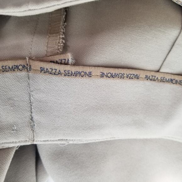 Piazza Sempione Audrey Crop Pants 42 Women’s Cotton Khaki Stretch Side Slit US 6 - Picture 9 of 12